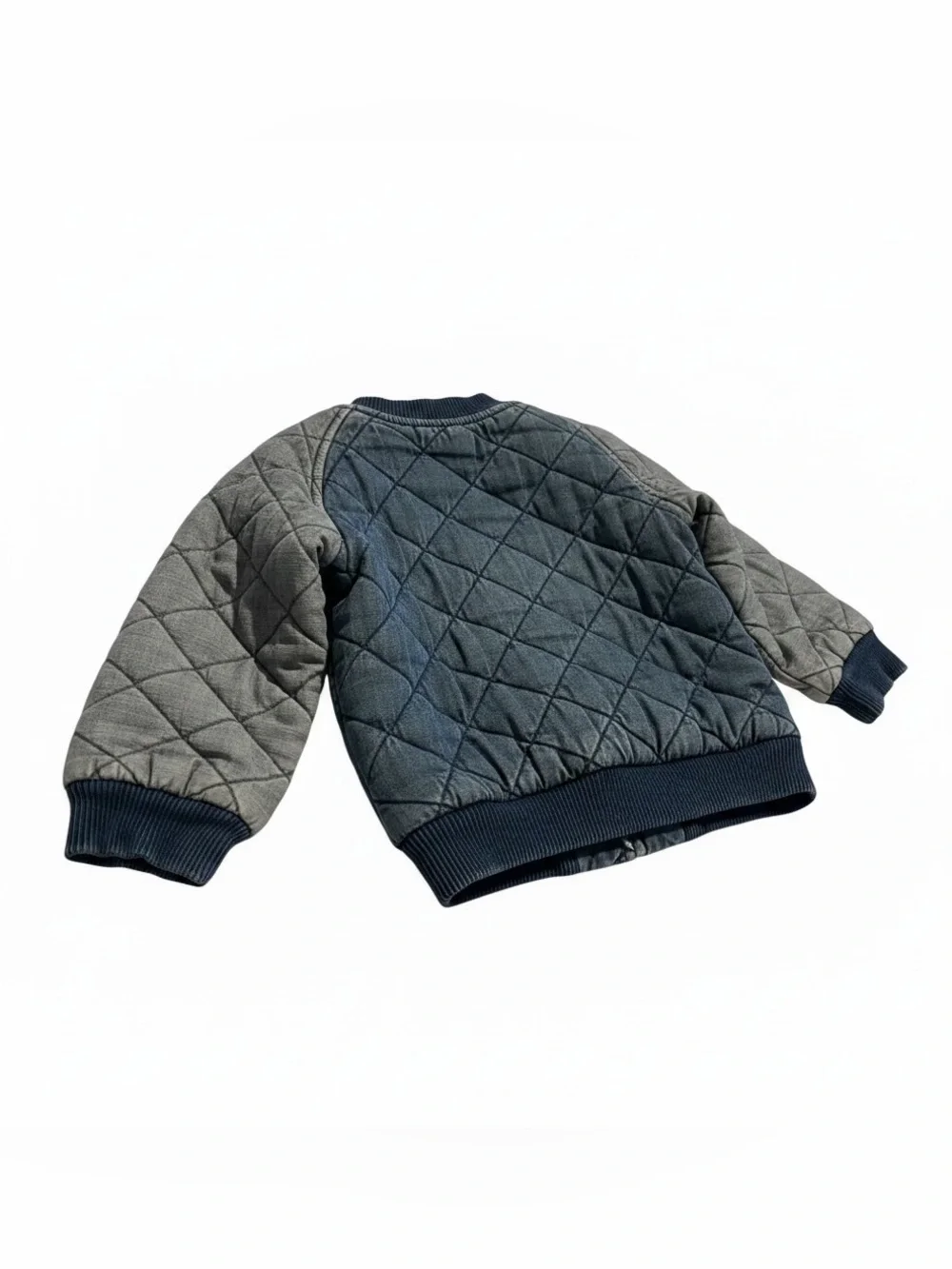 GAP Quilted Navy Blue and Gray Kids Bomber Jacket